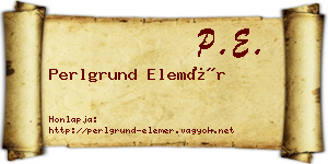 Perlgrund Elemér névjegykártya