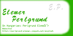 elemer perlgrund business card